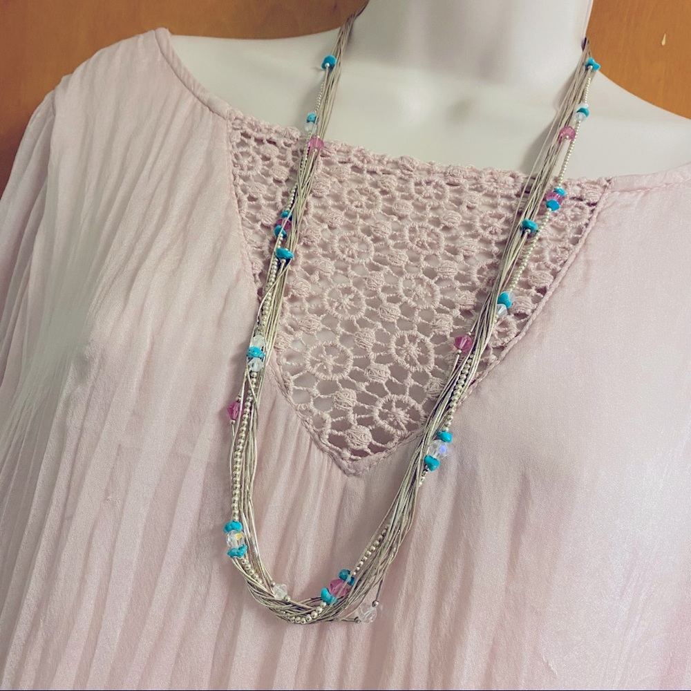 Shube Dakota West Liquid Silver Turquoise Necklace